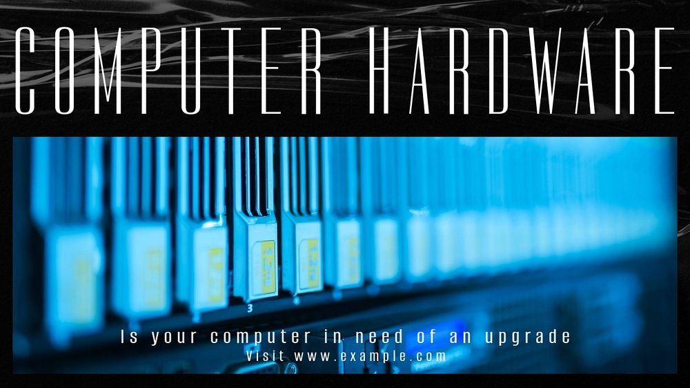 Computer hardware blog banner template, editable design