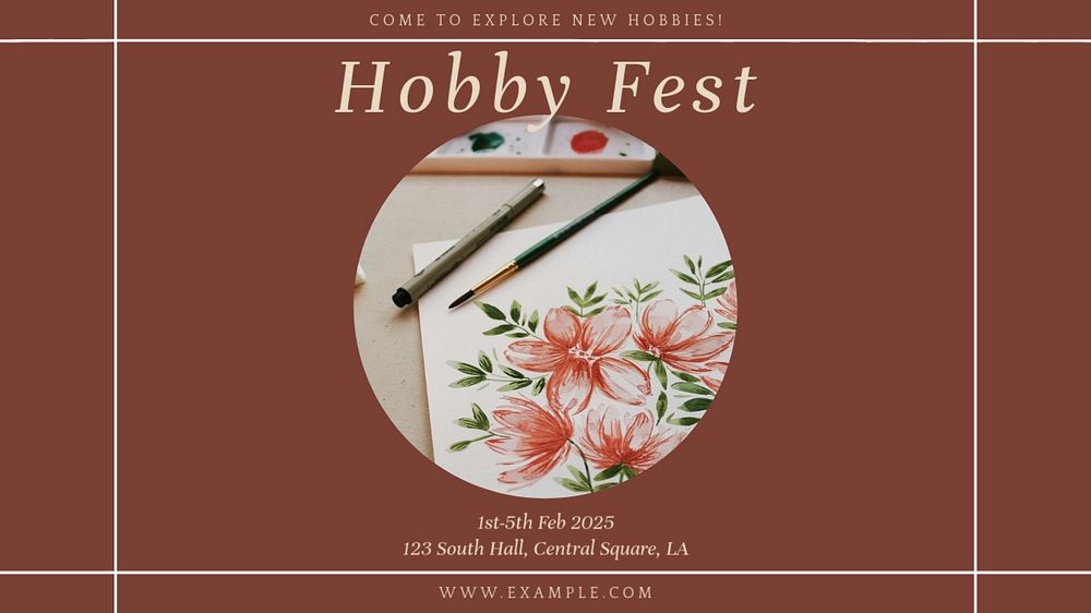 Hobby festival blog banner template, editable text & design