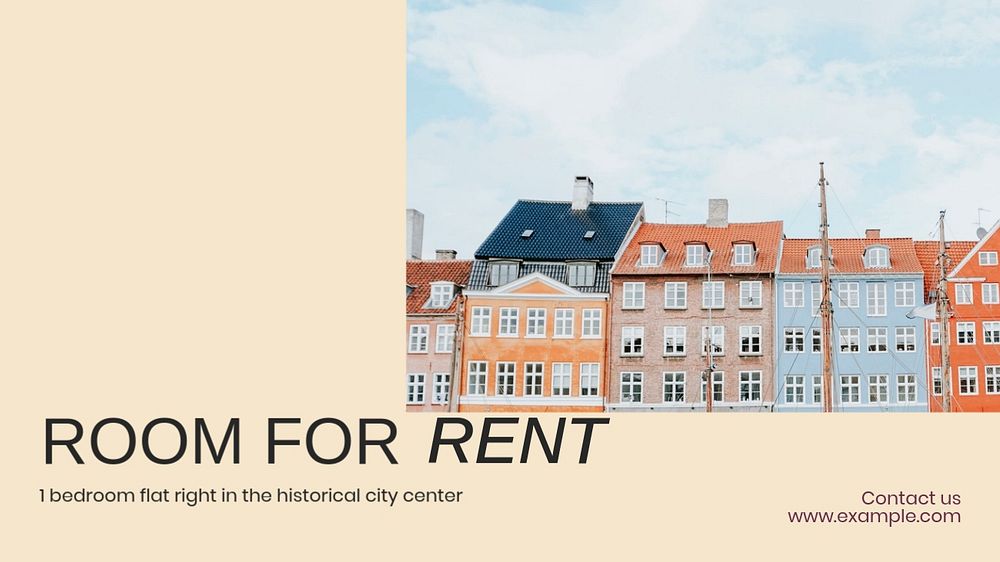 Room for rent blog banner template, editable text & design