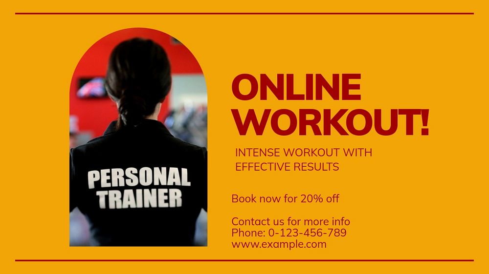 Online workout blog banner template, editable design