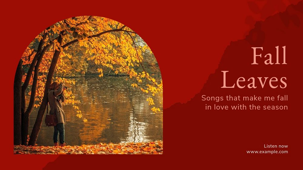 Fall playlist blog banner template, editable text & design