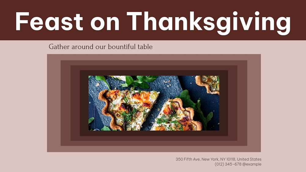 Thanksgiving dinner holiday blog banner template, editable text & design