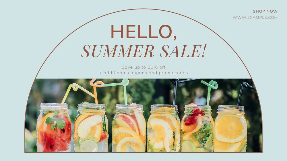 Summer sale blog banner template, editable text & design