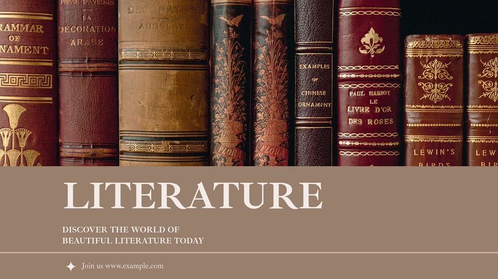 Literature blog banner template, editable text & design