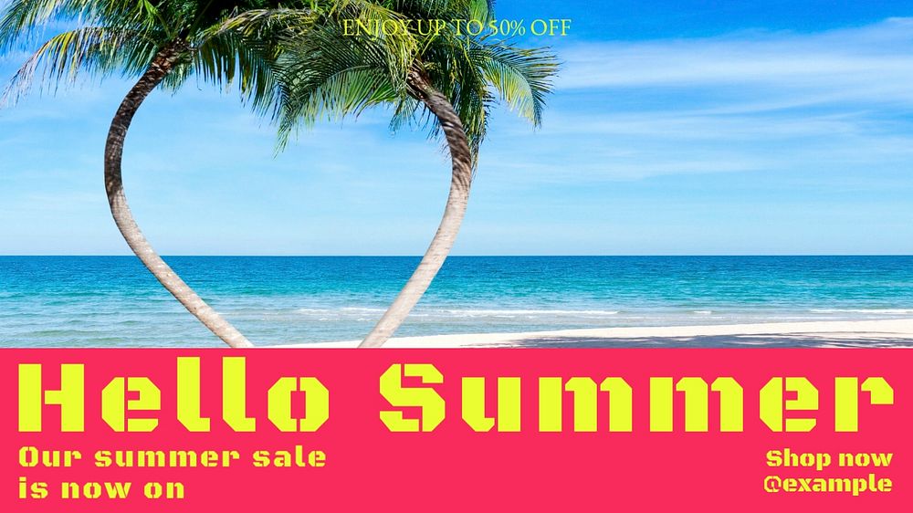 Summer sale blog banner template, editable design