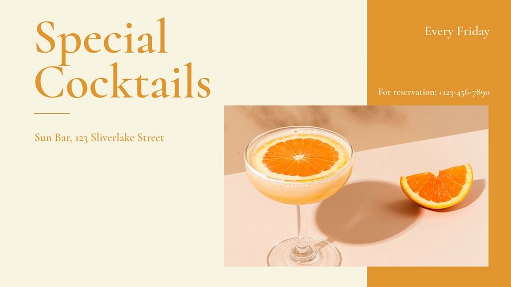 Special cocktails blog banner template, editable text & design