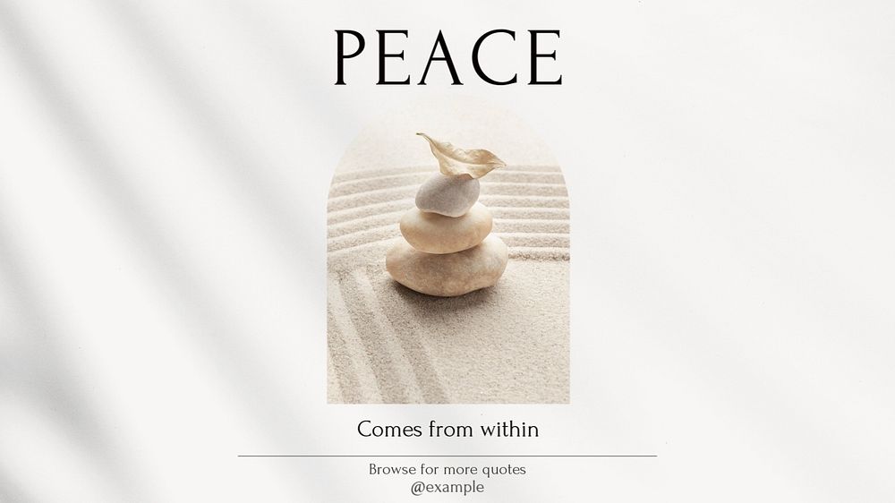 Peace within blog banner template, editable text & design