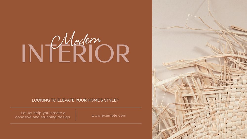 Modern interior blog banner template, editable text & design