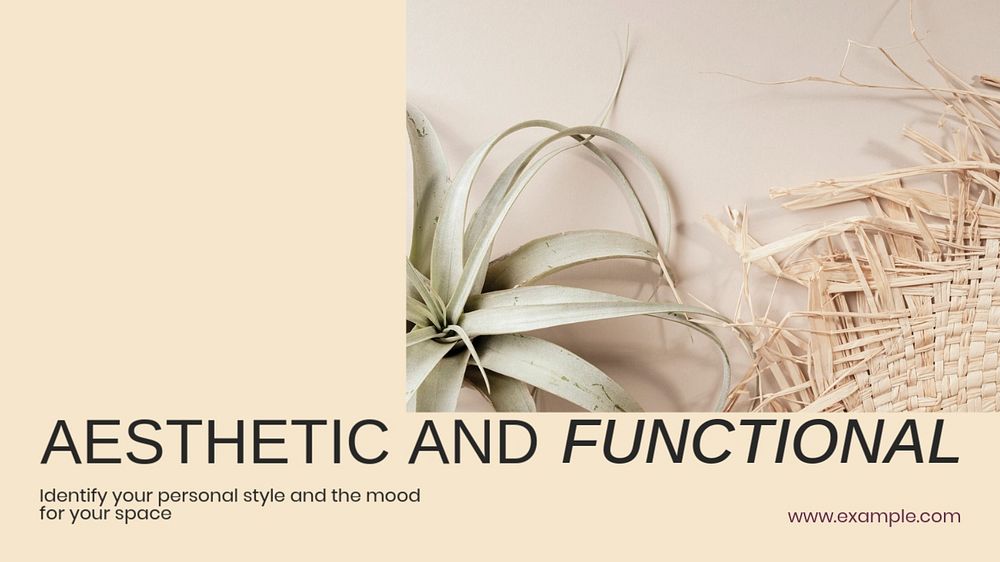 Interior design style blog banner template, editable text & design