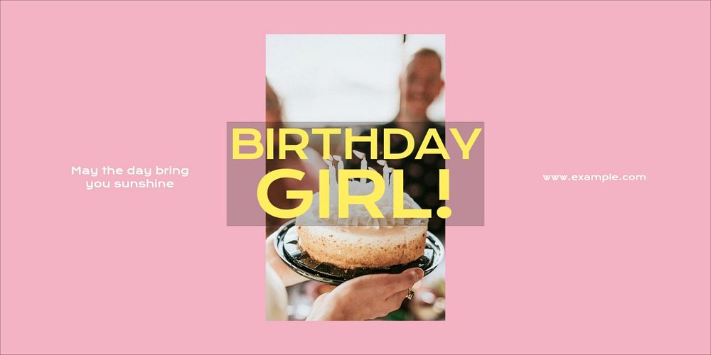 Birthday party Twitter post template, editable text