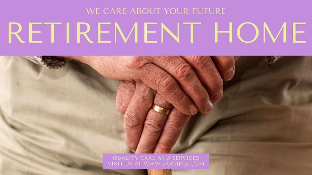 Retirement home blog banner template, editable design