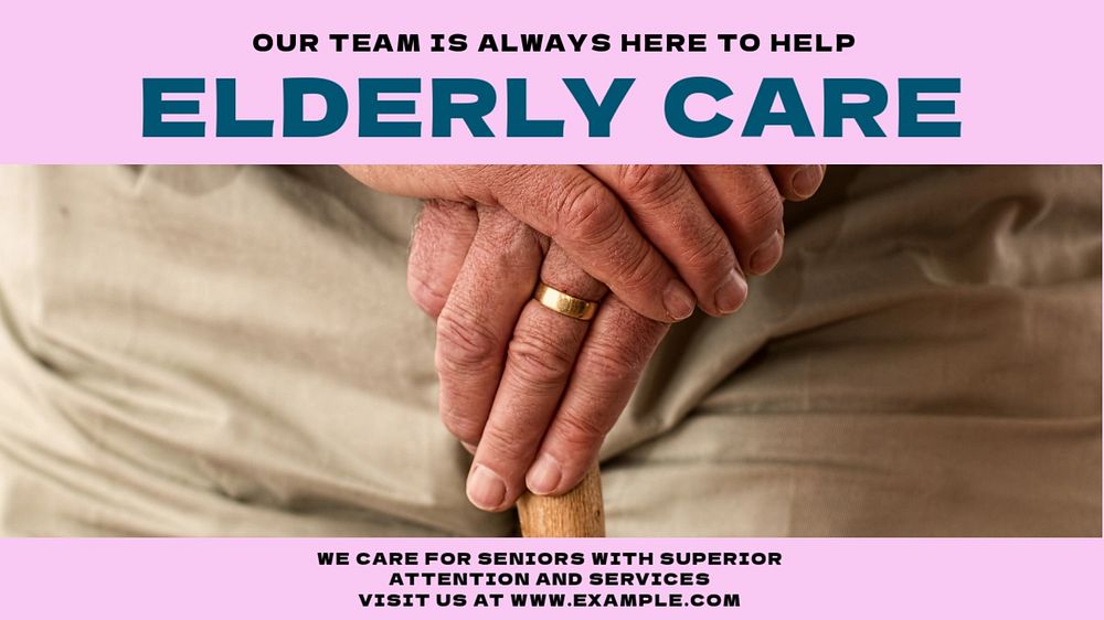 Elderly care blog banner template, editable design