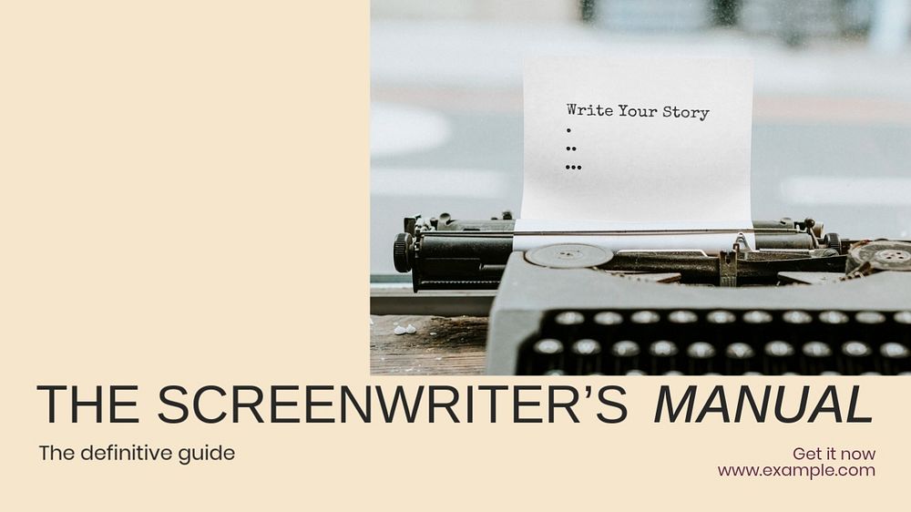 Screenwriting guide blog banner template, editable text & design