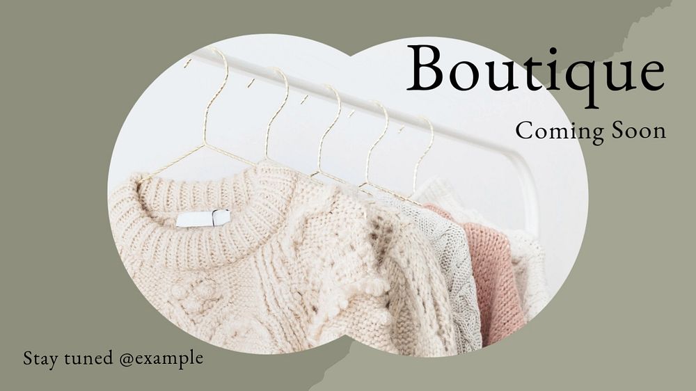 Boutique blog banner template, editable text & design