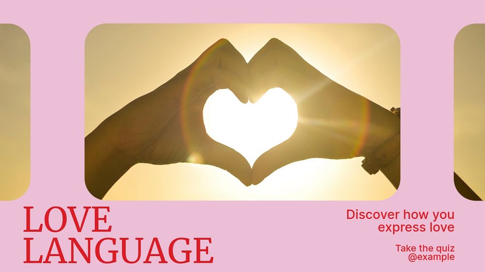 Love language quiz blog banner template, editable design