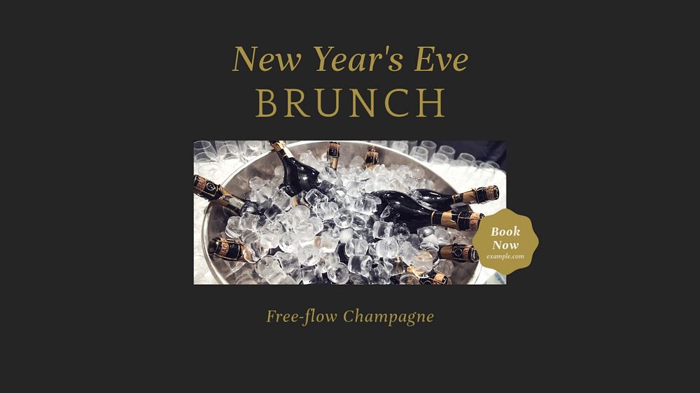 NYE brunch blog banner template, editable text & design