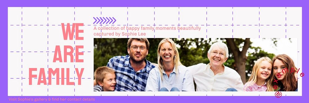 Family photos email header template, editable design