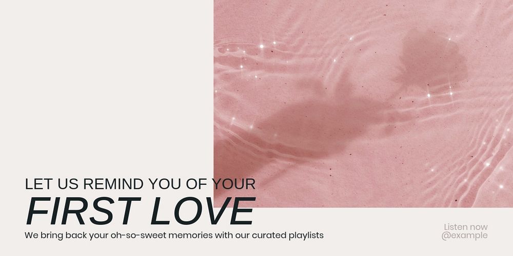 Love songs Twitter ad template, editable text & design