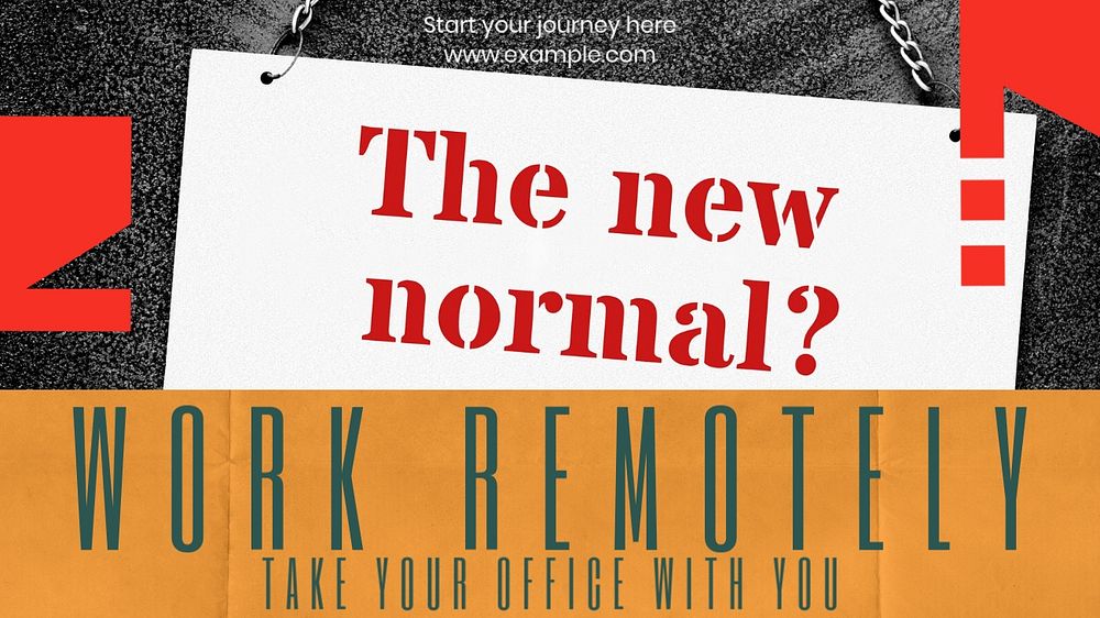 Remote working blog banner template, editable design