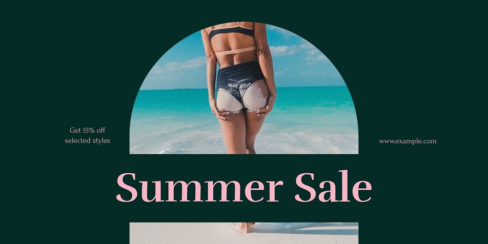 Summer sale Twitter ad template, editable text & design