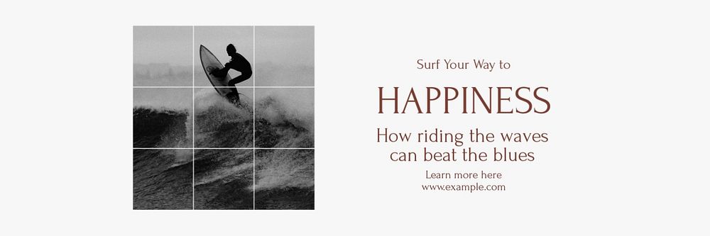 Surfing email header template, editable design