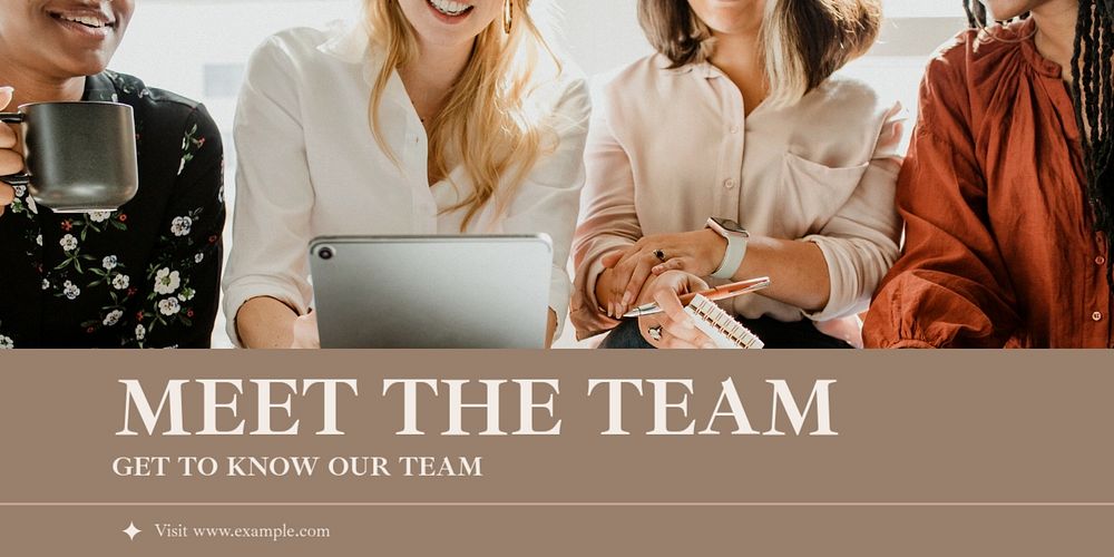 Meet our team Twitter ad template, editable text & design