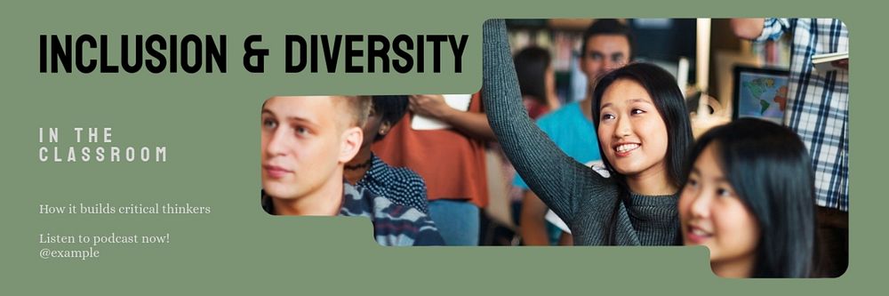 Classroom diversity email header template, editable design