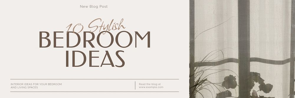 Bedroom ideas email header template, editable design