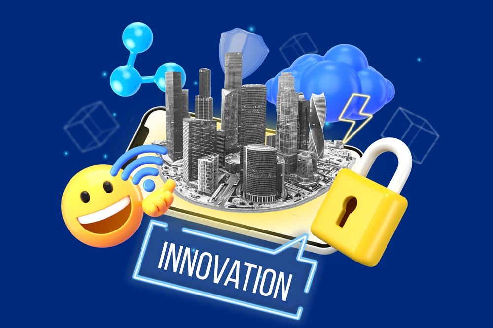 Innovation, editable word, 3D remix