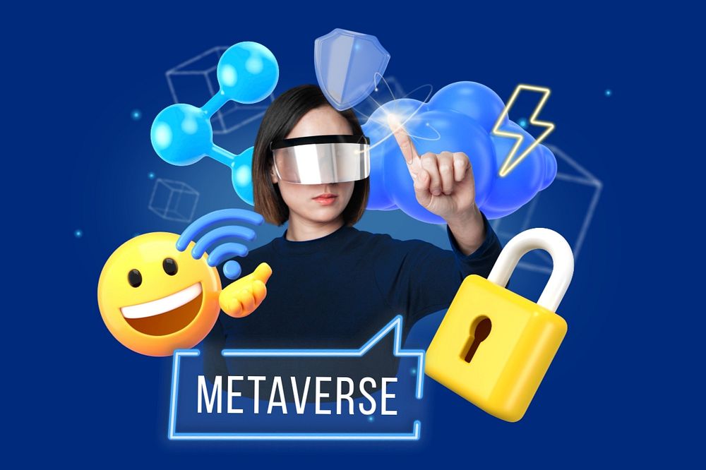 Metaverse, editable word, 3D remix