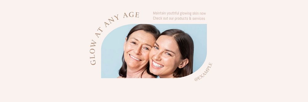 Aging skin treatment email header template, editable design