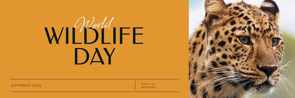 World wildlife day email header template, editable design