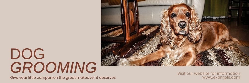 Dog grooming email header template, editable design