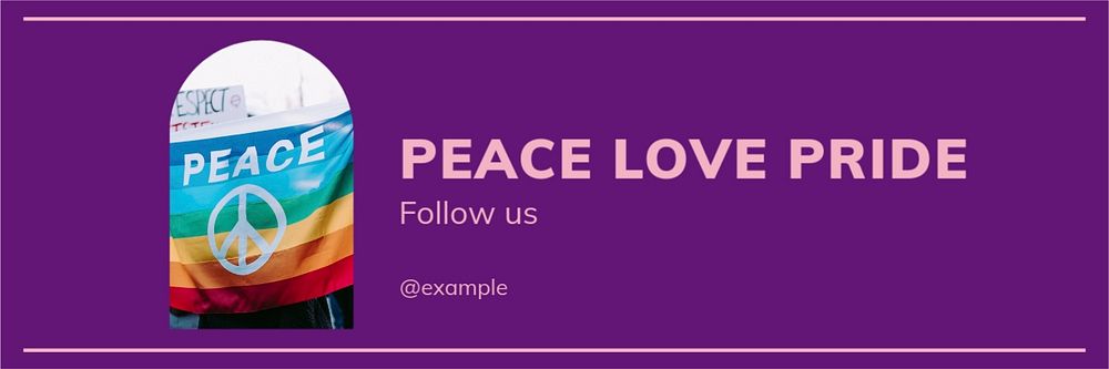 Peace love pride email header template, editable design