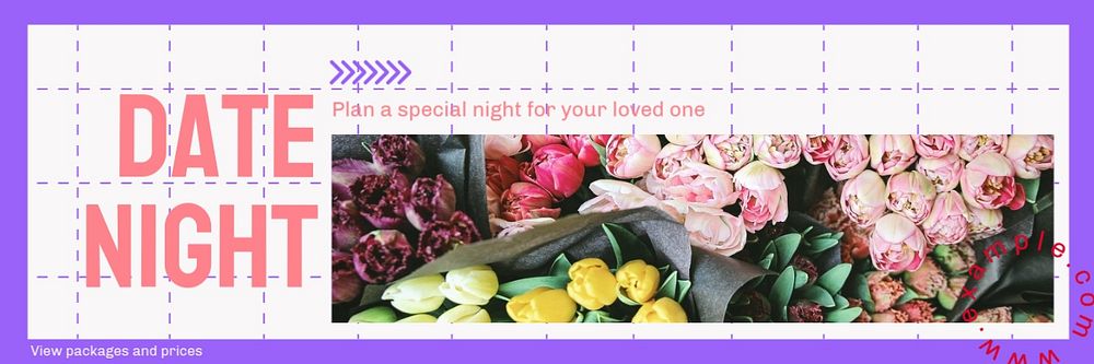 Date night email header template, editable design