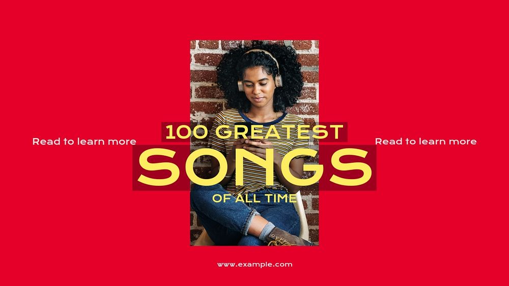 Greatest songs blog banner template, editable design