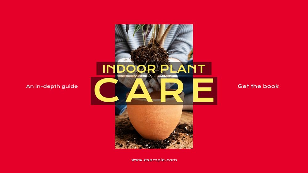 Indoor plant care blog banner template, editable design