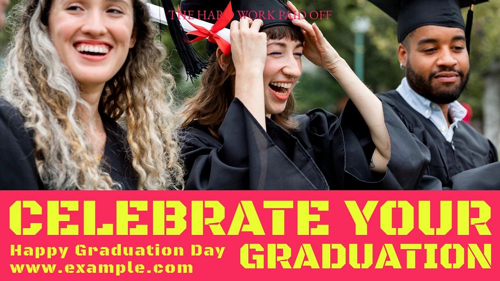 Graduation blog banner template, editable design