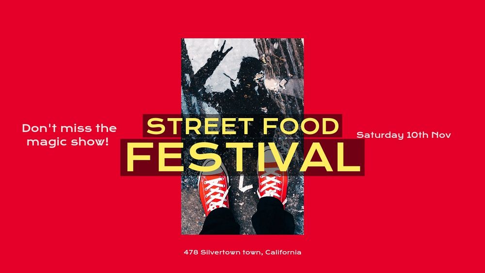 Street food festival blog banner template, editable design