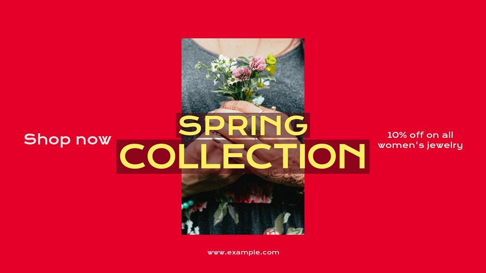 Spring collection blog banner template, editable design