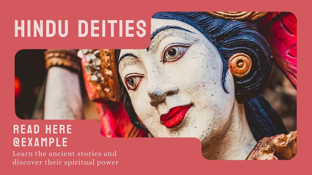 Hindu deities blog banner template, editable design