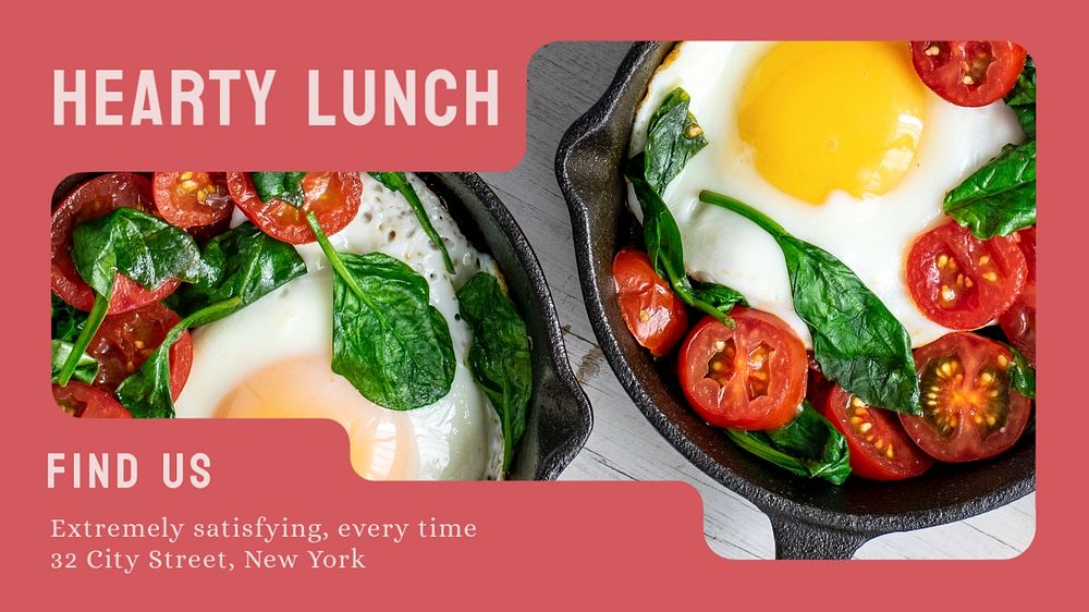 Hearty lunch blog banner template, editable design