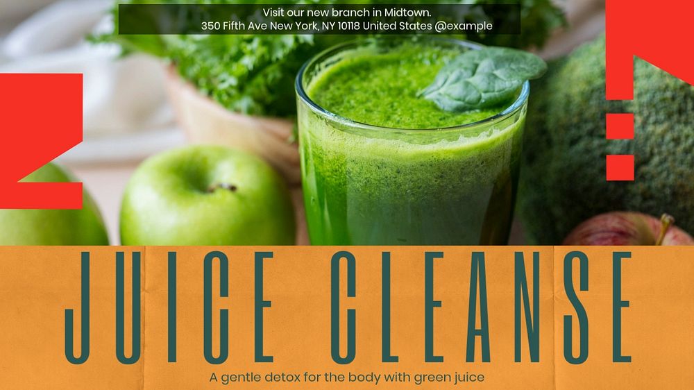 Juice Cleanse blog banner template, editable design