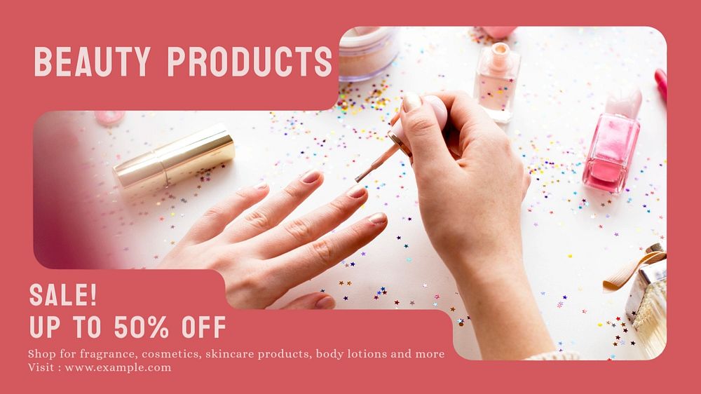 Beauty product sale blog banner template, editable design