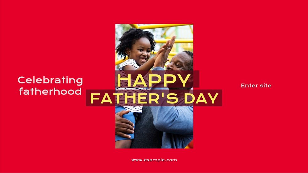 Happy father's day blog banner template, editable design