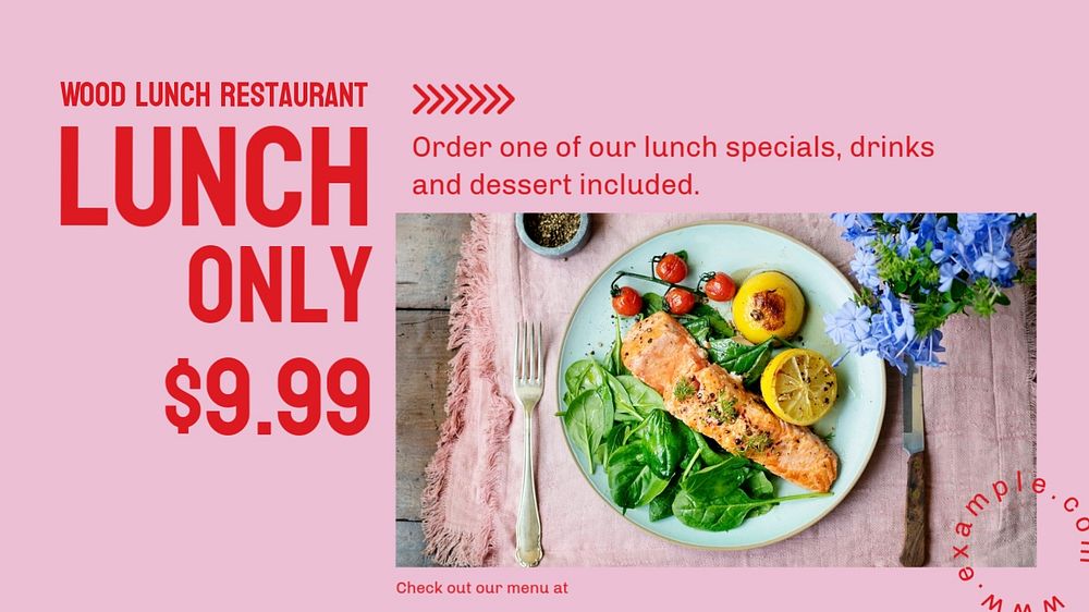 Lunch blog banner template, editable design