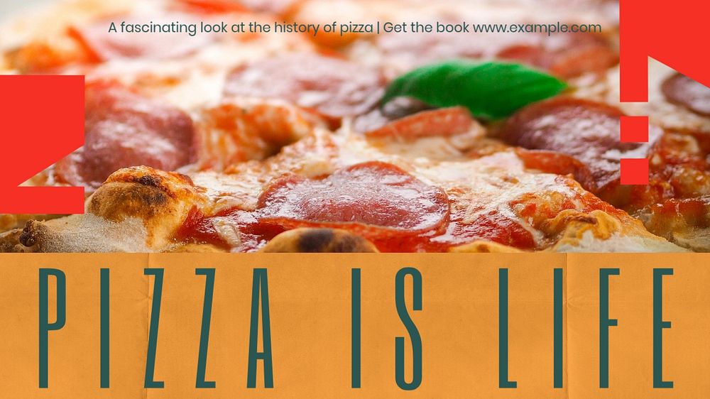 Pizza blog banner template, editable design