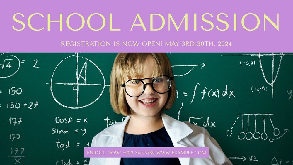 School admission blog banner template, editable design