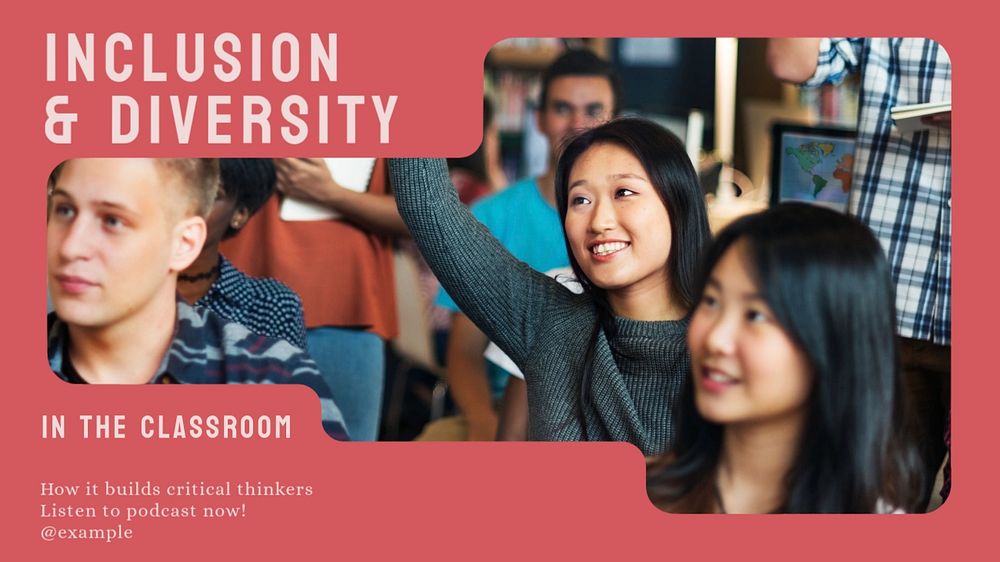 Classroom diversity blog banner template, editable design