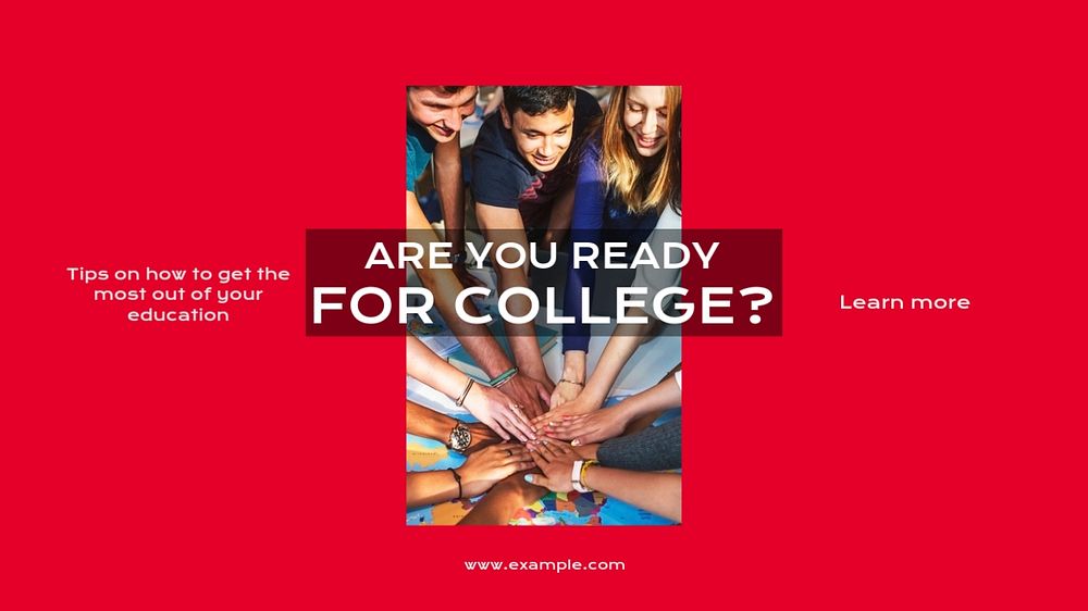 Ready for college blog banner template, editable design